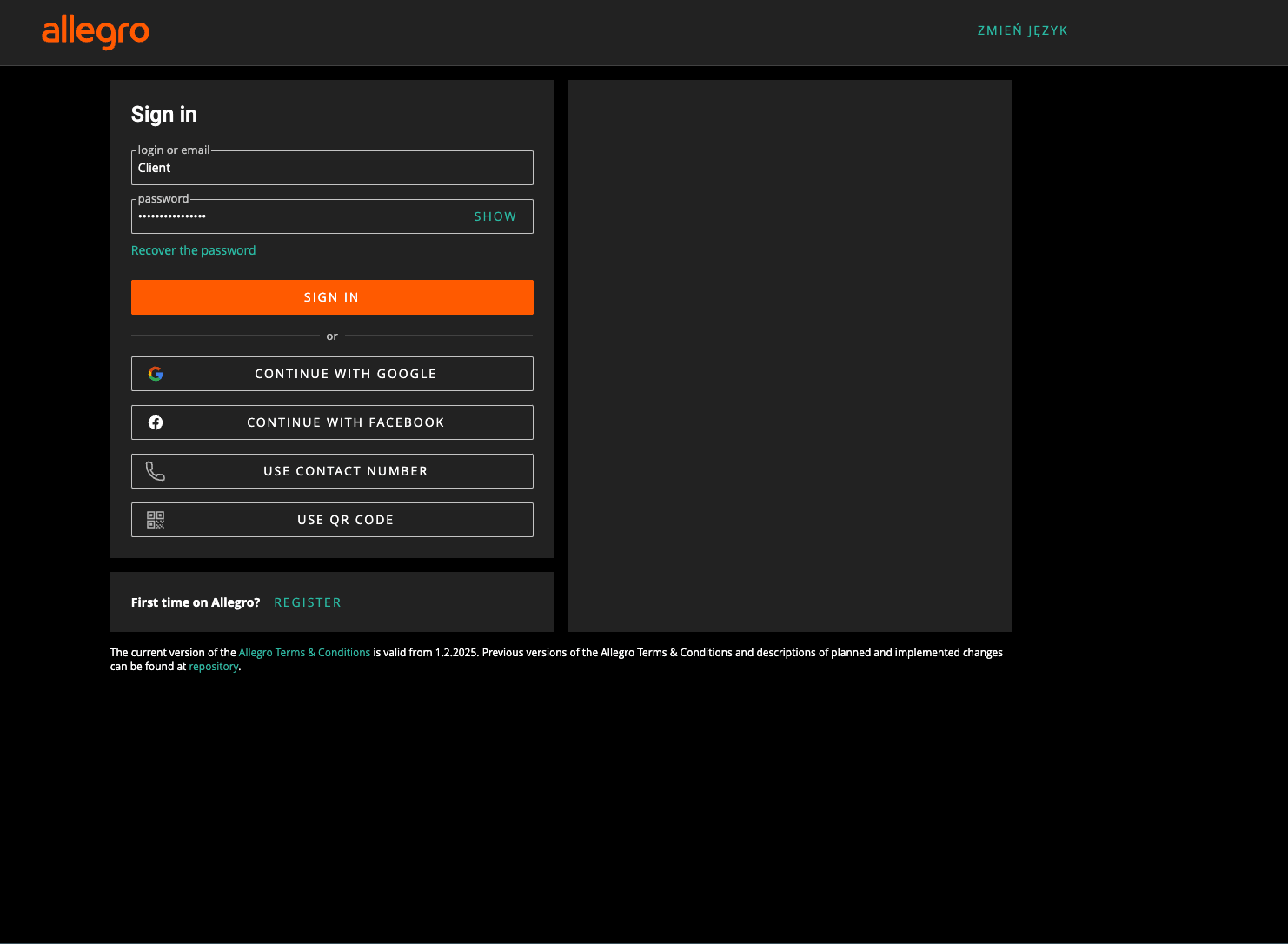 Screenshot of Allegro ADS 🛍️ project showing the user interface and design