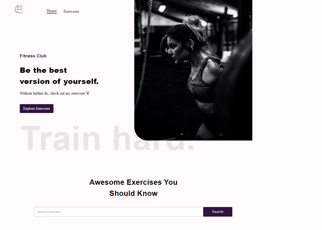 Screenshot of Gym Compendium 🏋🏻‍♂️ project showing the user interface and design