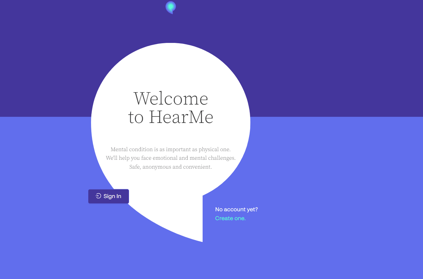Screenshot of HearMe PWA 🦄 project showing the user interface and design